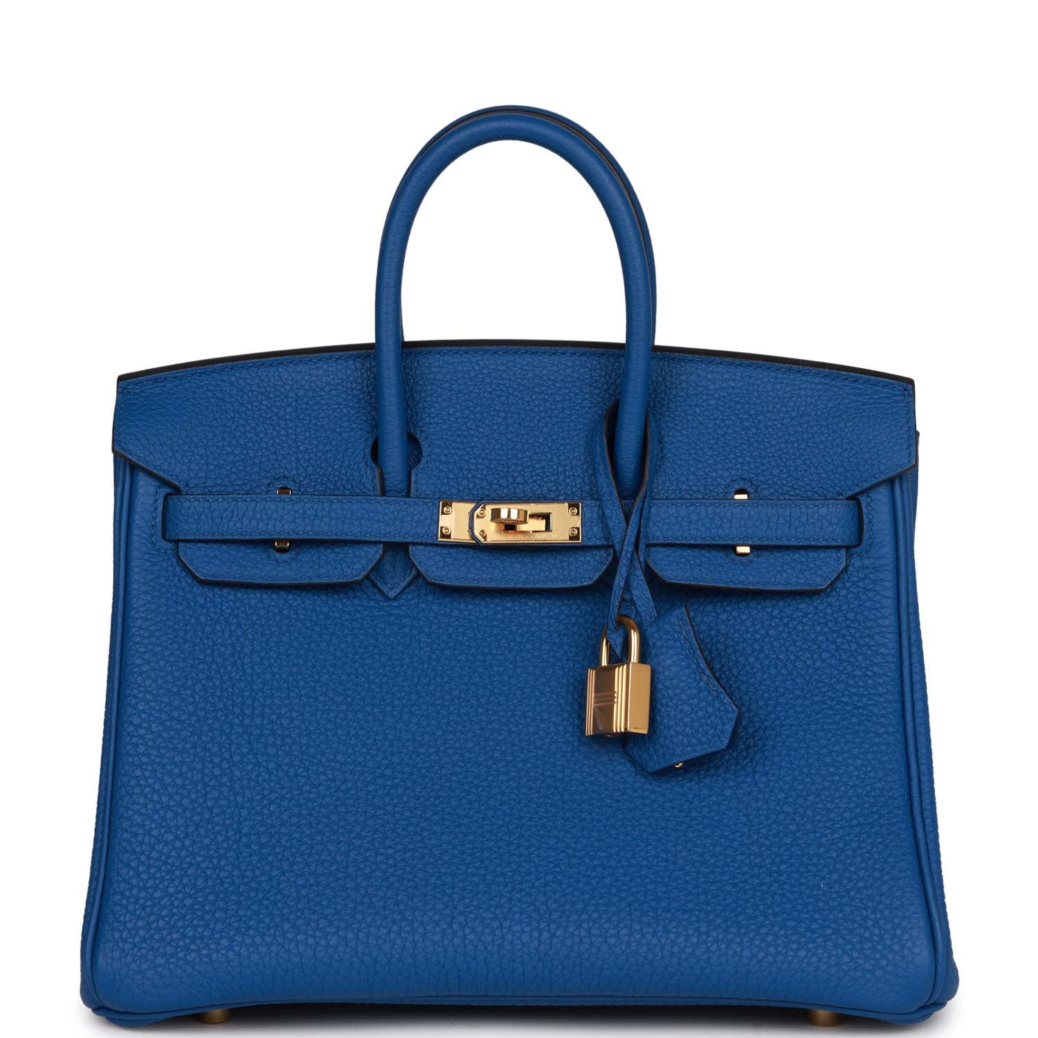 Hermes Birkin Bleu France Togo Hardware Handbag Gold Travel Bag