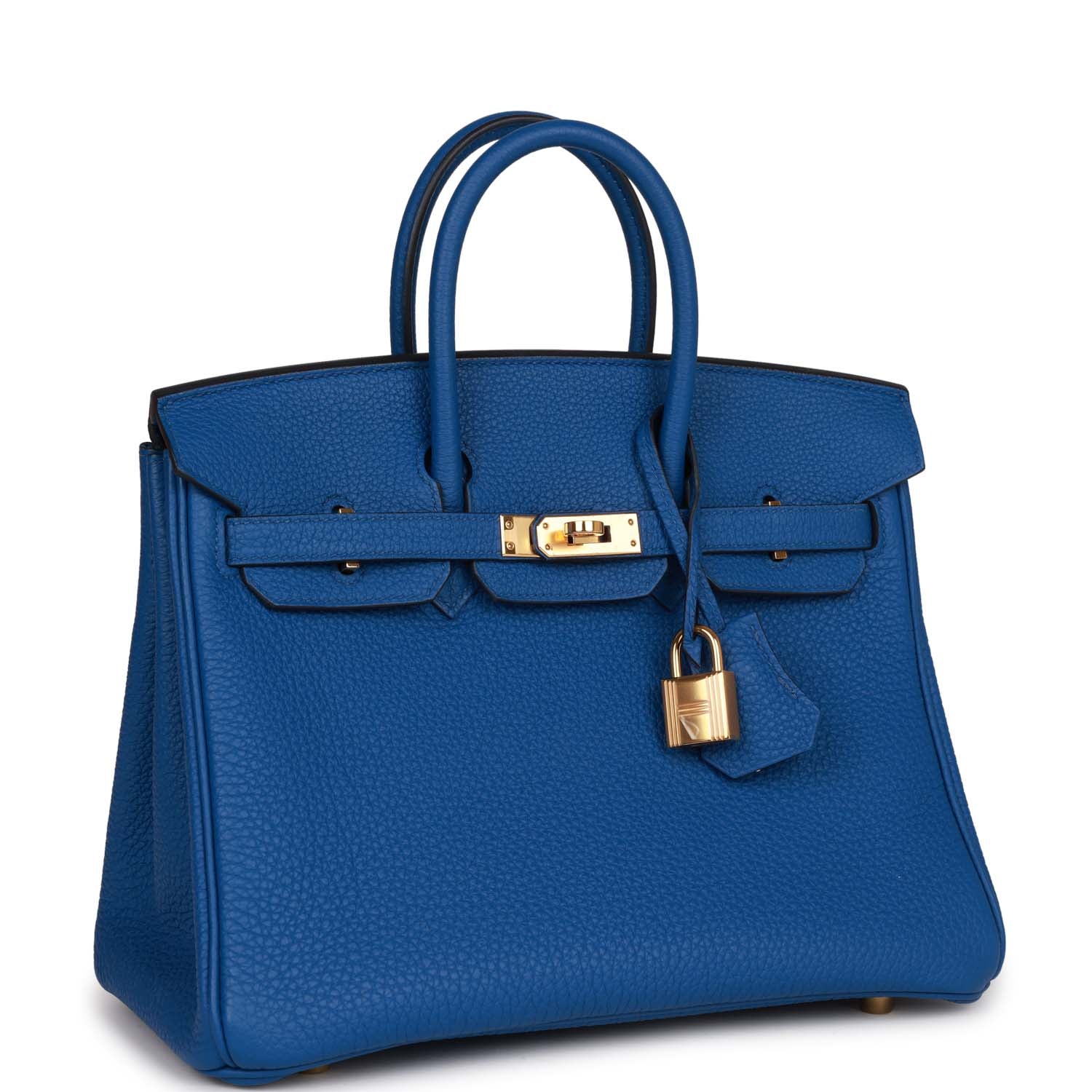 Hermes Top Quality Luxury Birkin Bleu France Togo Gold Travel Bag