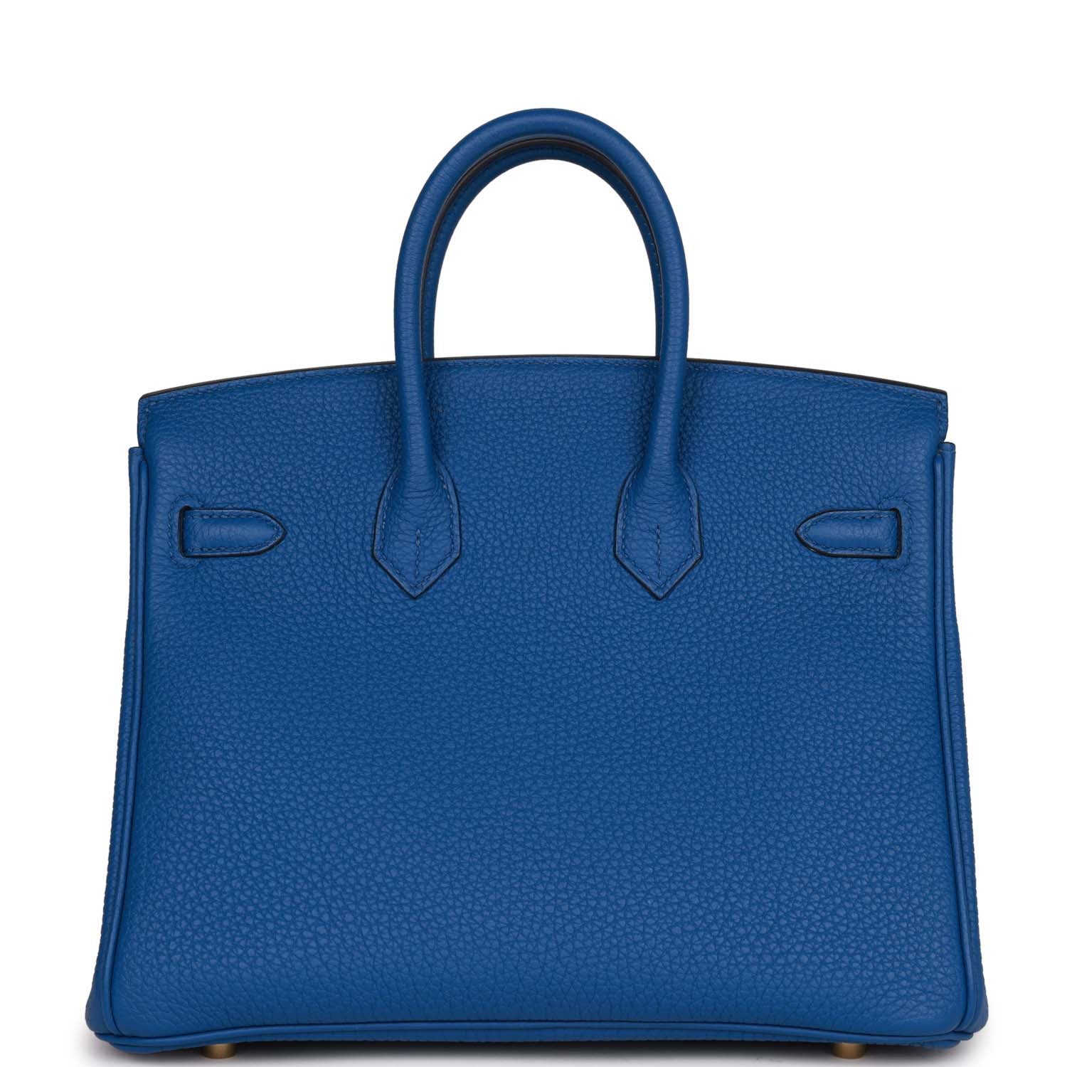 Hermes Top Quality Luxury Birkin Bleu France Togo Gold Travel Bag