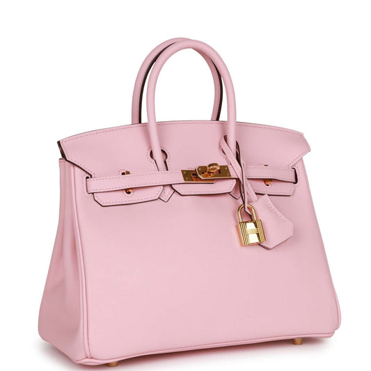 Hermes Birkin Rose Sakura Swift Hardware Handbag Gold Travel Bag
