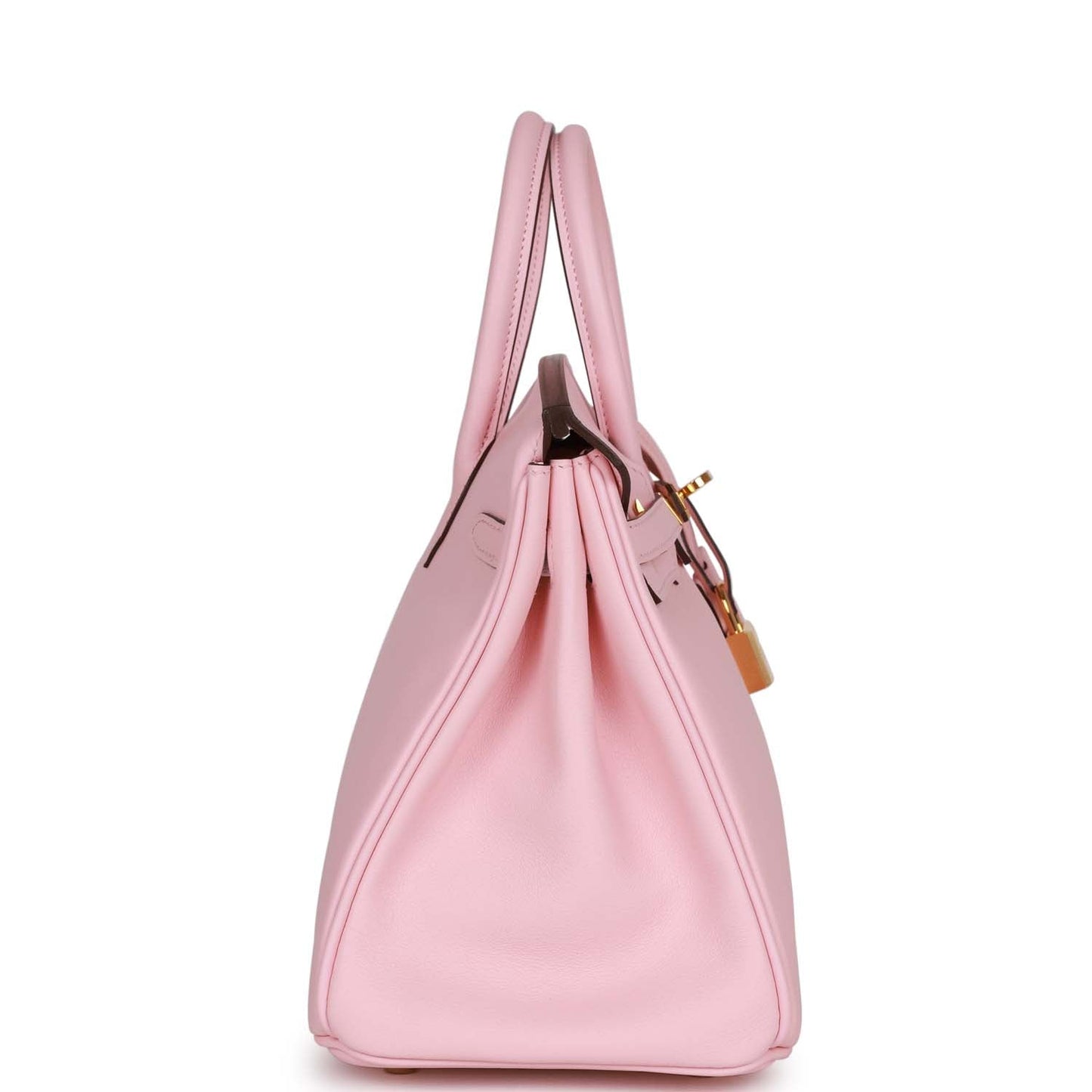 Hermes Top Quality Luxury Birkin Rose Sakura Swift Gold Travel Bag