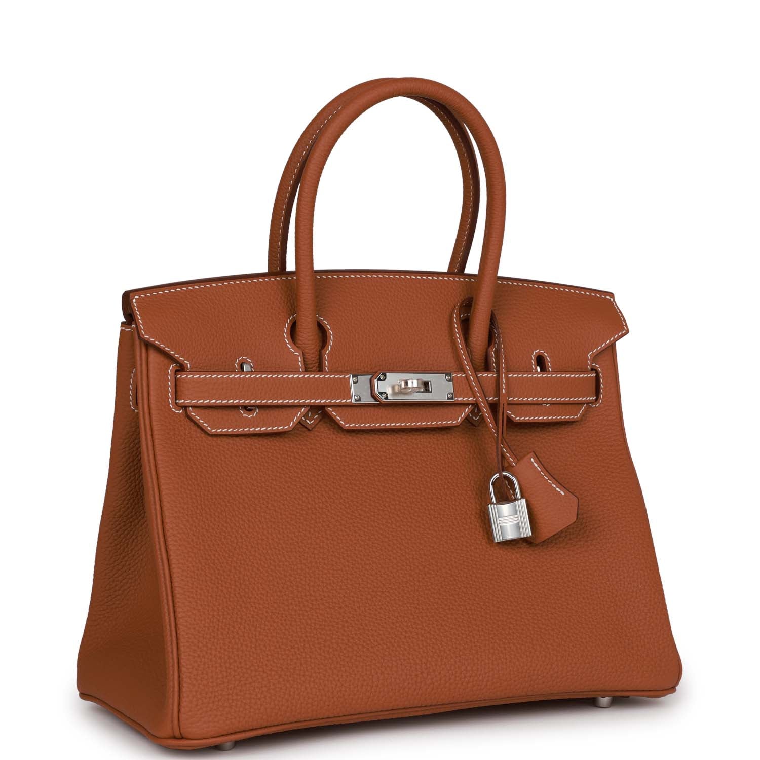 Hermes Birkin Togo Palladium Hardware Handbag Gold Travel Bag