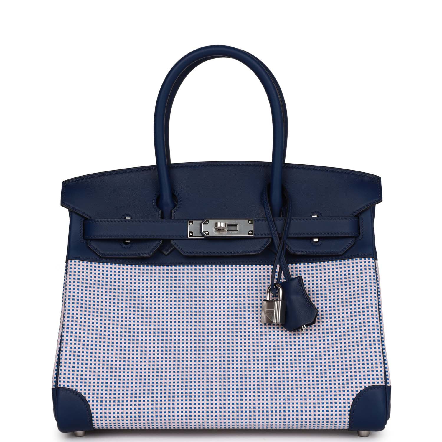 Hermes Quadrille Birkin Bleu Saphir Swift And Ecru Travel Bag