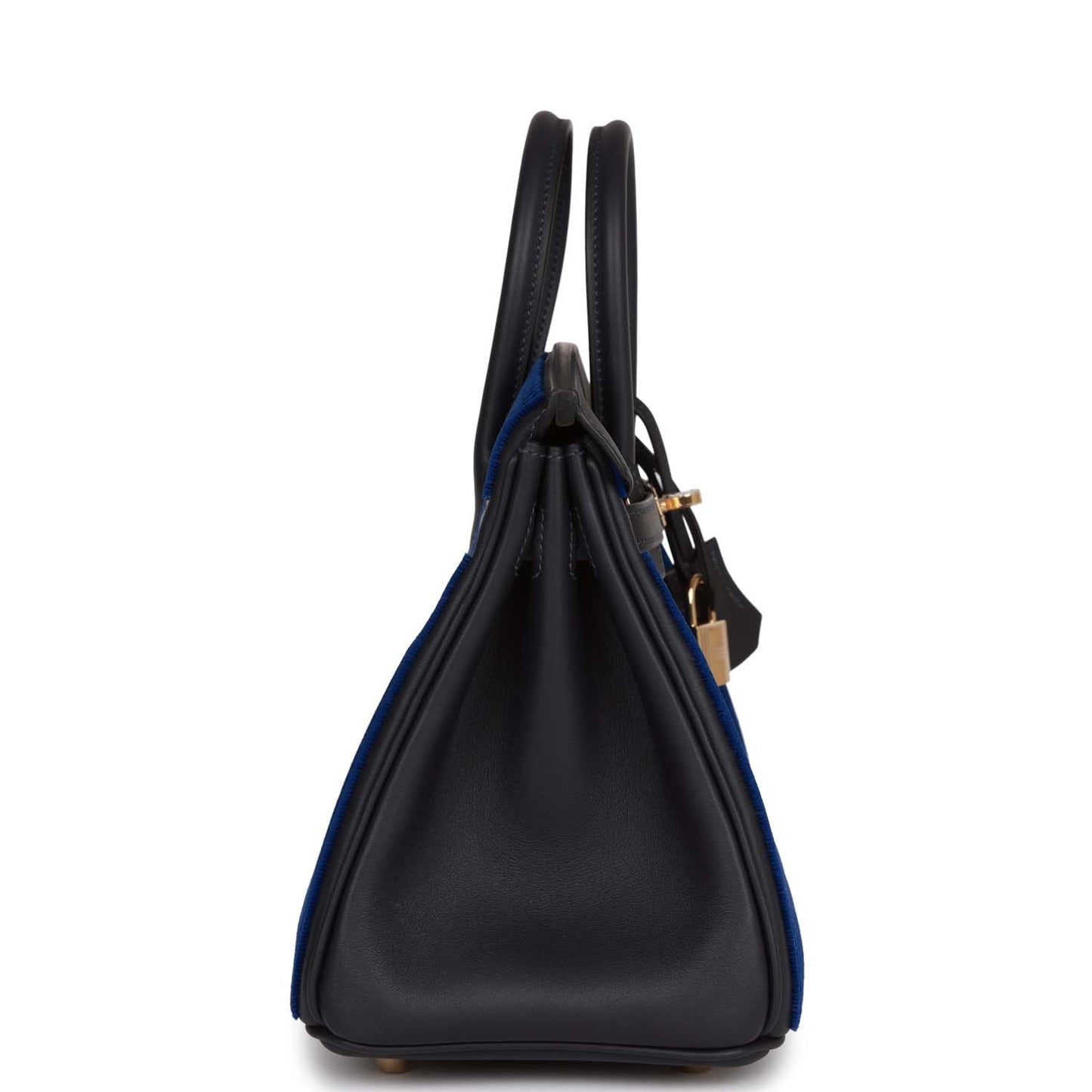 Hermes Birkin Cote Cote Tuffetage Bleu Saphir And Caban Travel Bag