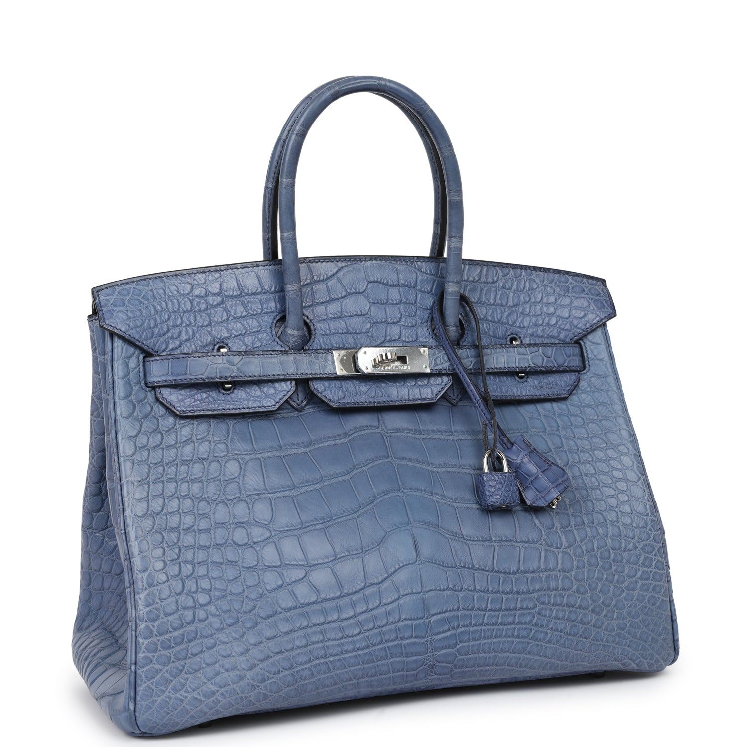 Hermes Top Quality Luxury Birkin Bleu Brighton Matte Travel Bag