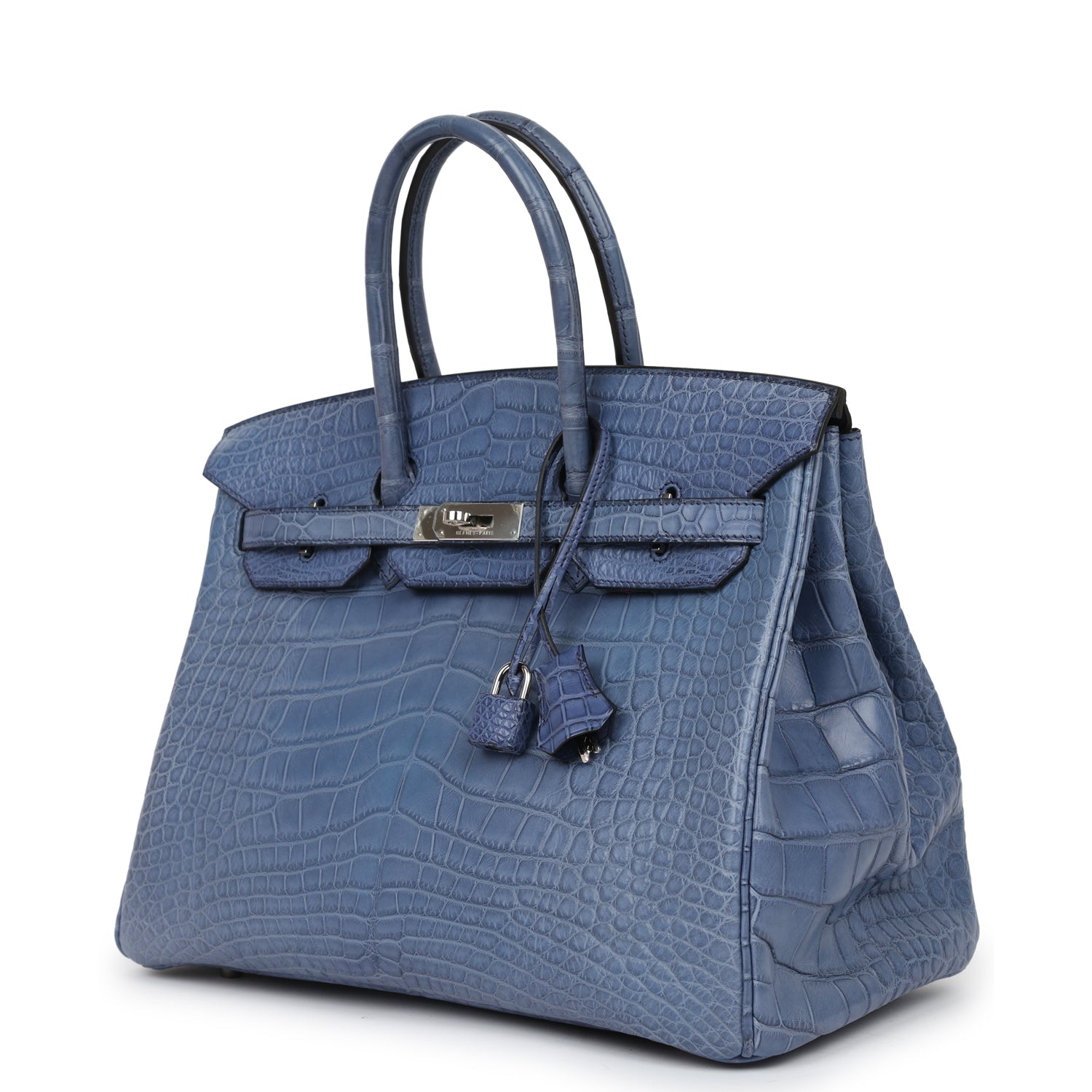 Hermes Top Quality Luxury Birkin Bleu Brighton Matte Travel Bag
