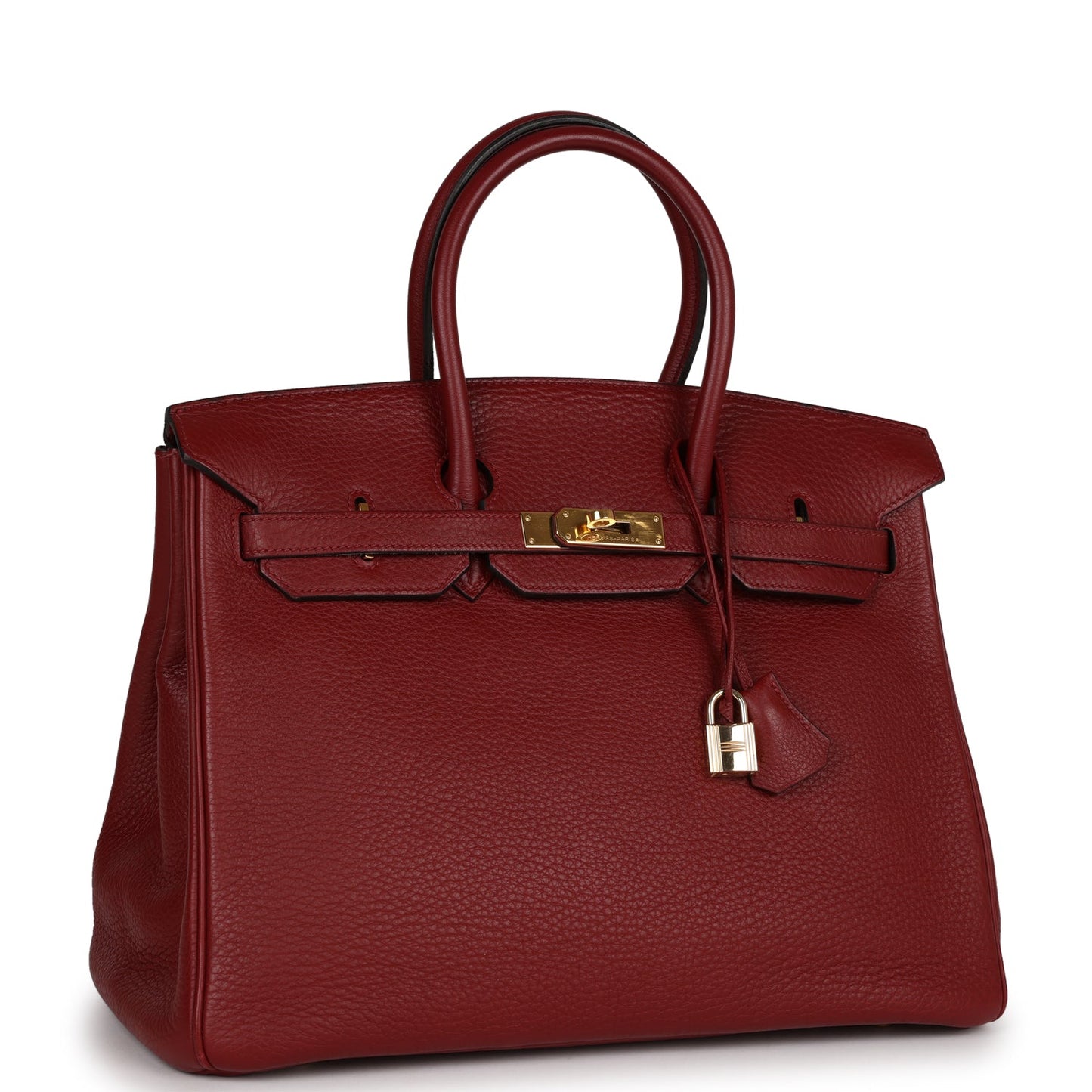 Hermes Birkin Rouge Togo Hardware Handbag Gold Travel Bag