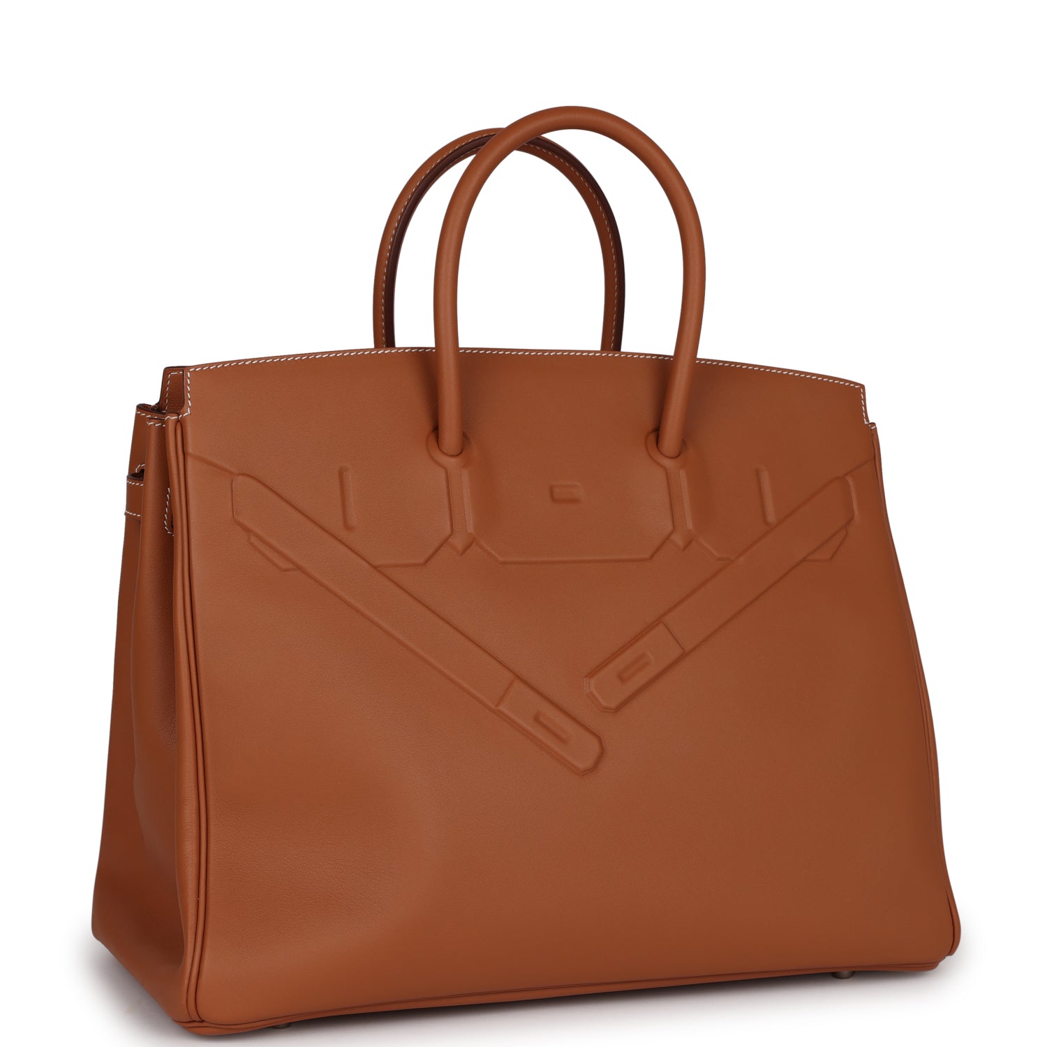 Hermes Birkin Shadow Swift Palladium Hardware Handbag Gold Travel Bag