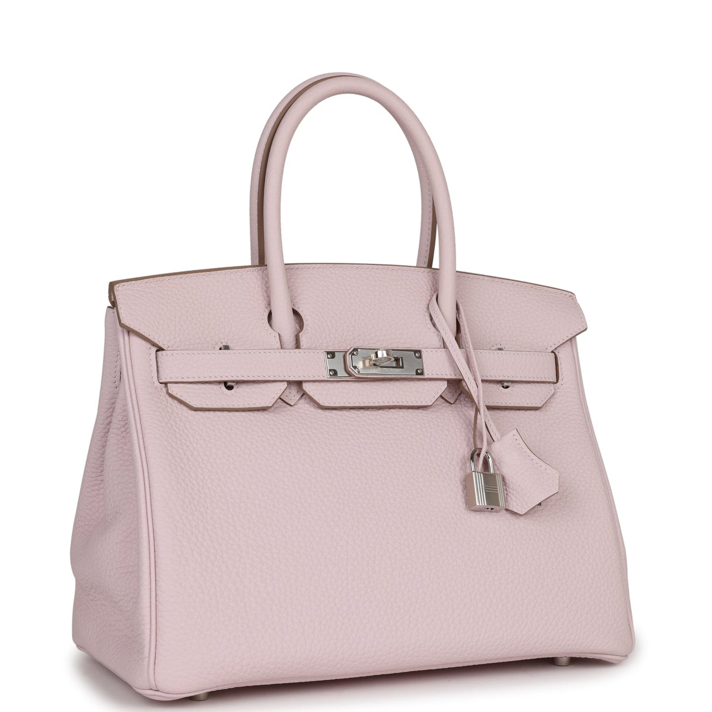 Hermes Birkin Mauve Pale Clemence Palladium Hardware Handbag Travel Bag
