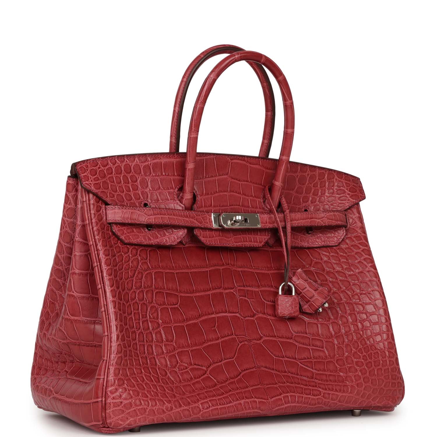 Hermes Birkin Bois De Rose Matte Alligator Palladium Travel Bag