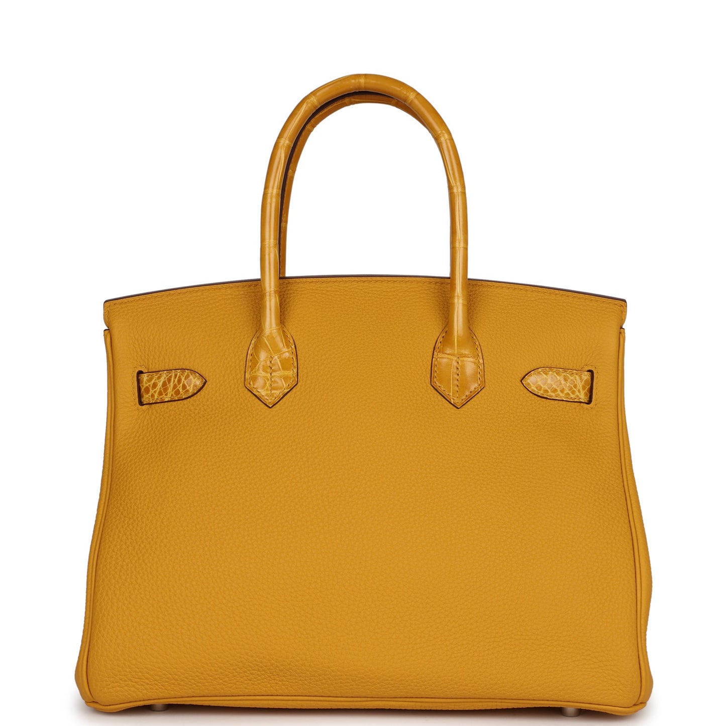 Hermes Birkin Jaune Ambre Shiny Niloticus Crocodile And Togo Travel Bag