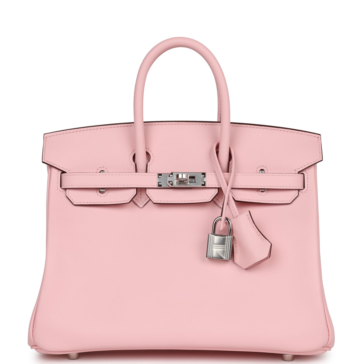 Hermes Birkin Rose Sakura Swift Palladium Hardware Handbag Travel Bag