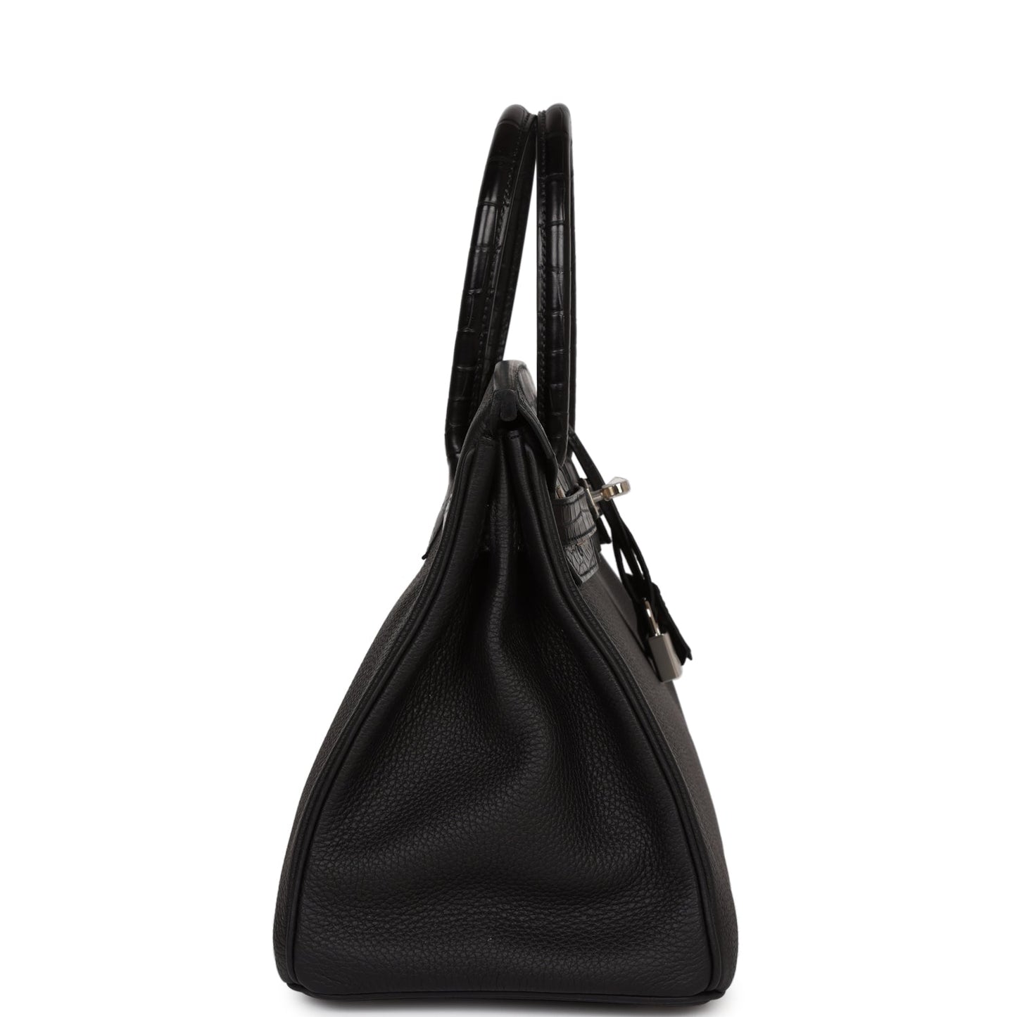 Hermes Birkin Matte Alligator And Togo Touch Palladium Black Travel Bag