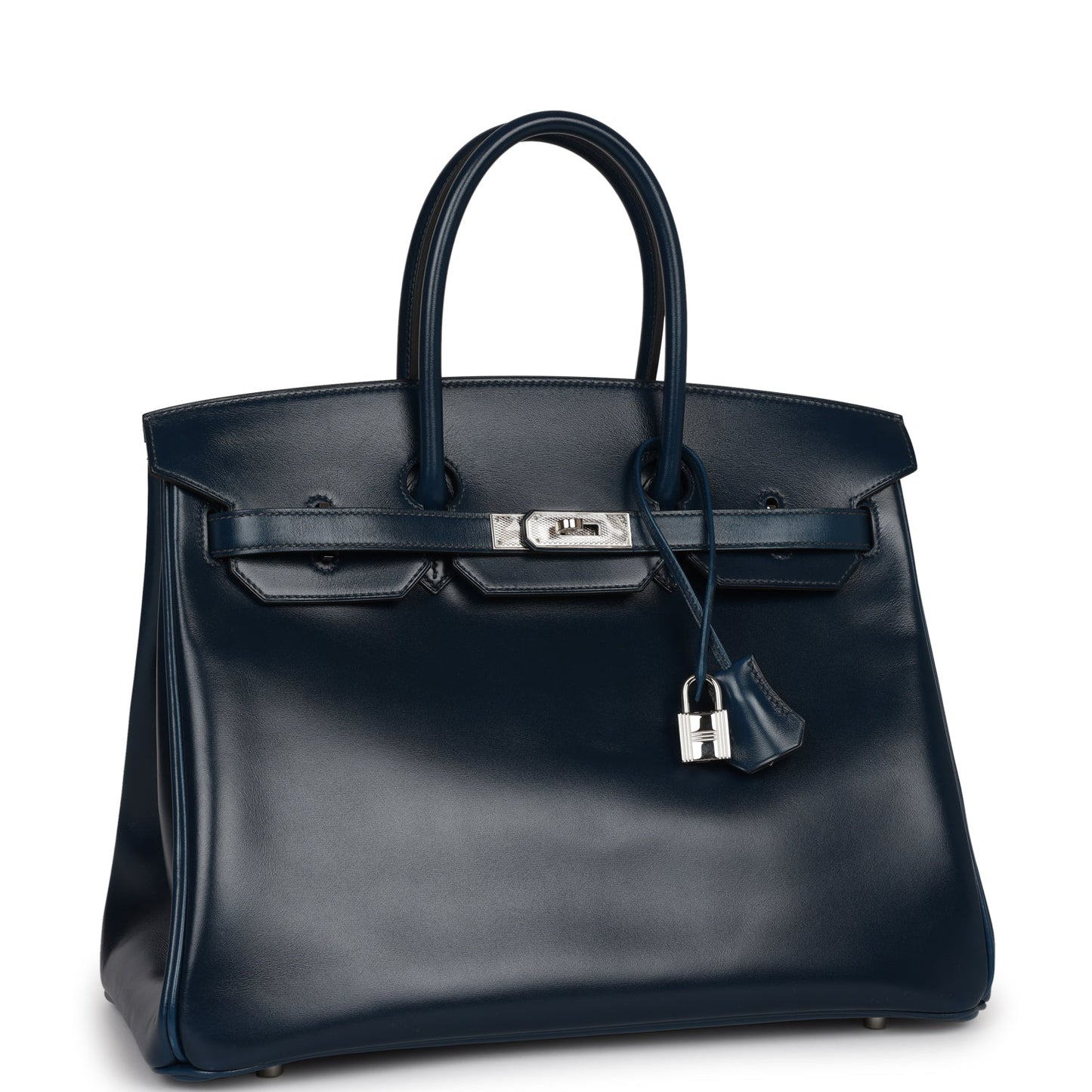 Hermes Birkin Bleu De Prusse Box Calf Guilloch Palladium Travel Bag