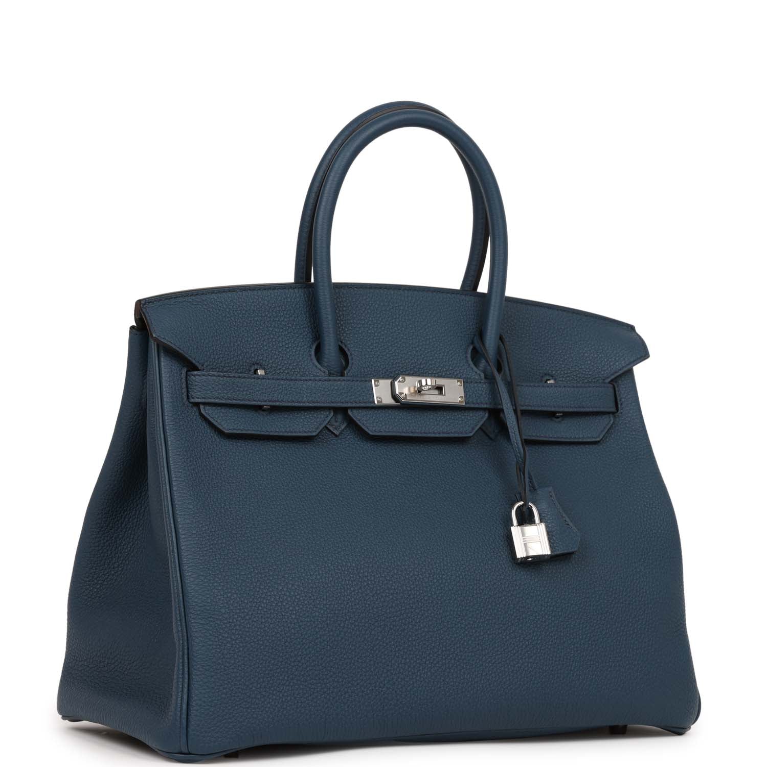 Hermes Birkin Bleu De Prusse Togo Palladium Hardware Travel Bag
