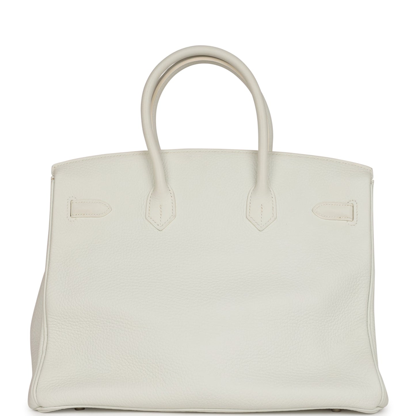 Hermes Top Quality Luxury Birkin Togo Palladium Hardware White Travel Bag