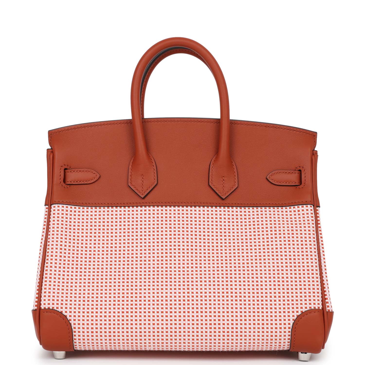 Hermes Quadrille Birkin Sanguine Swift And Toile Palladium Hardware Travel Bag