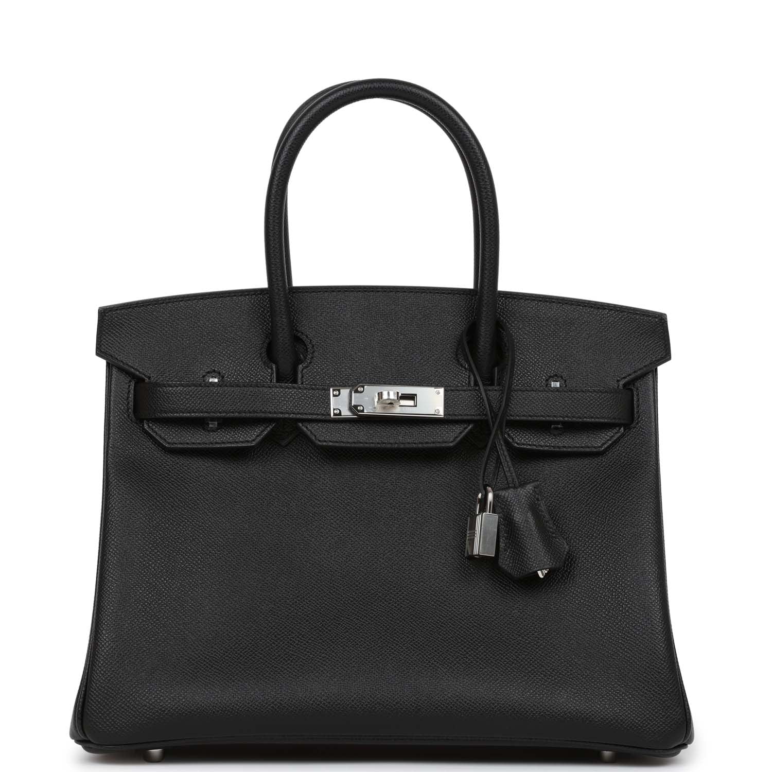 Hermes Birkin Epsom Palladium Hardware Handbag Black Travel Bag