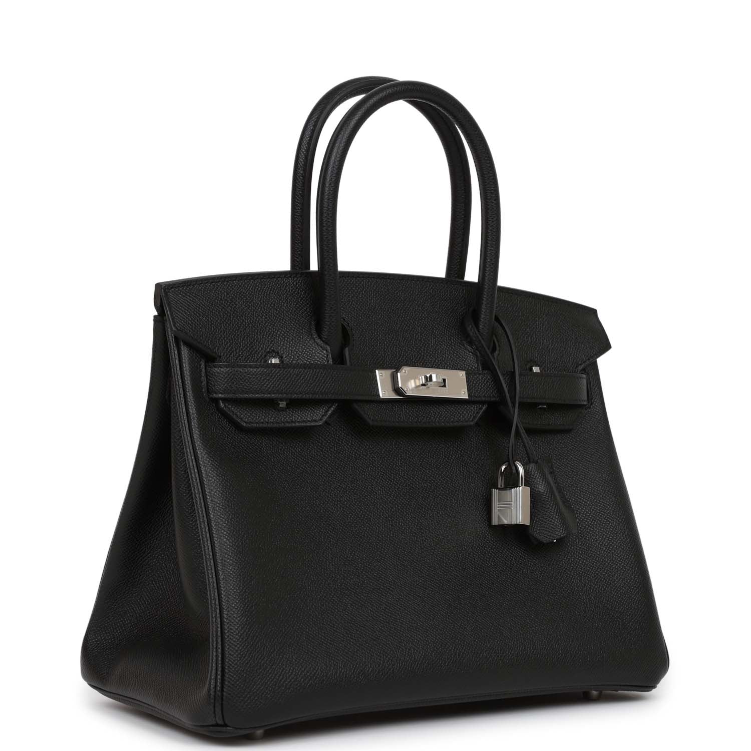 Hermes Birkin Epsom Palladium Hardware Handbag Black Travel Bag