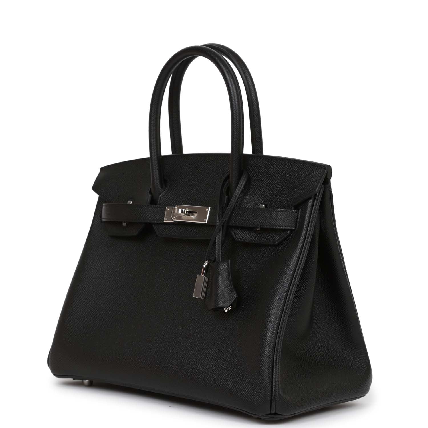 Hermes Birkin Epsom Palladium Hardware Handbag Black Travel Bag