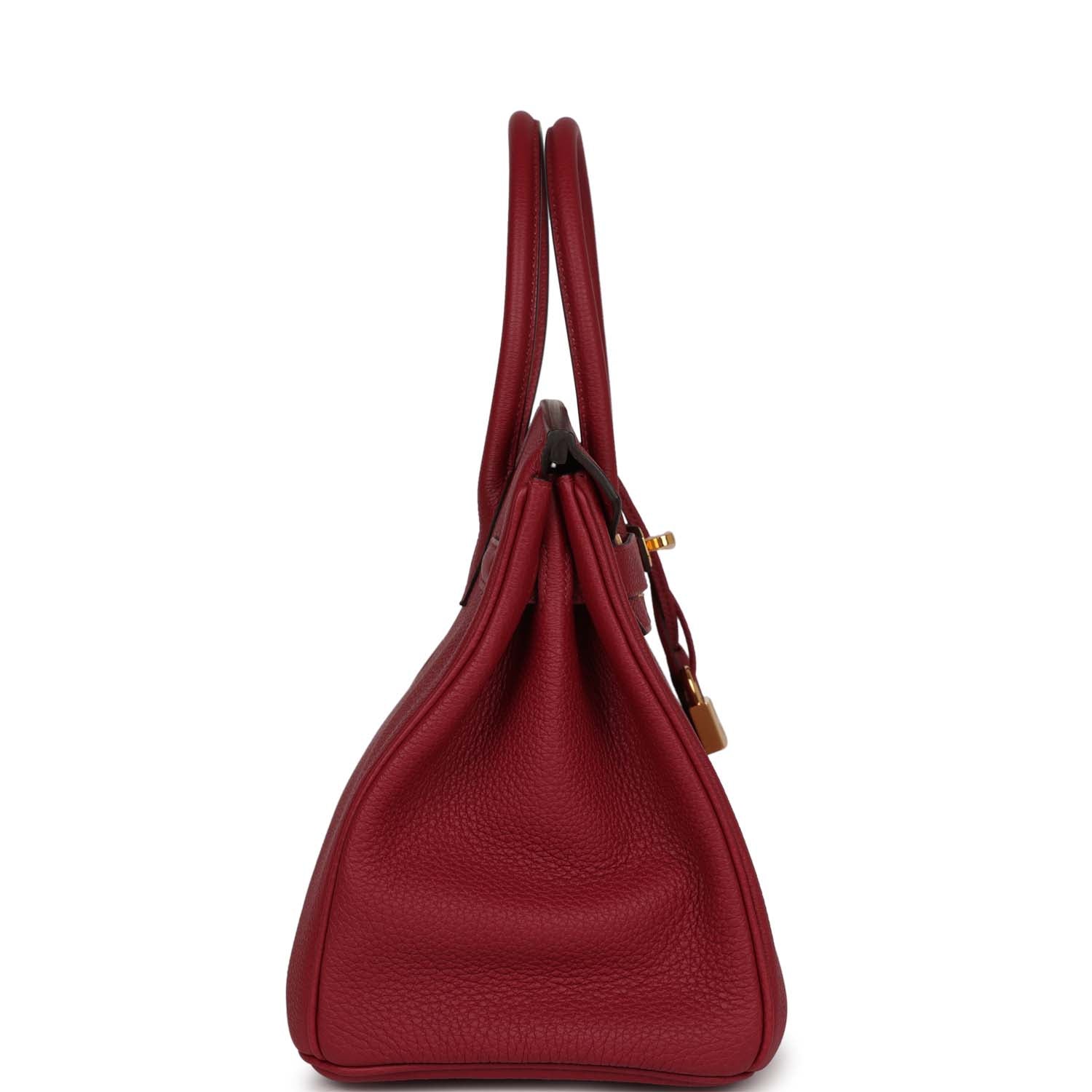 Hermes Birkin Rouge Grenat Togo Hardware Handbag Gold Travel Bag