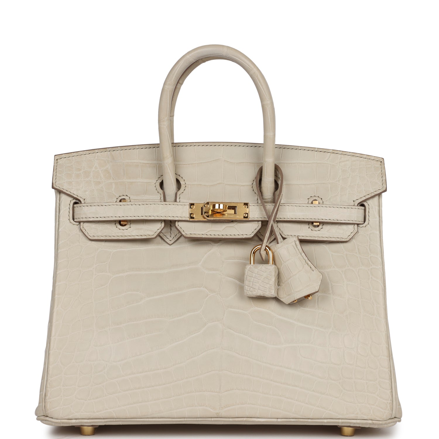 Hermes Birkin Beton Matte Alligator Hardware Handbag Gold Travel Bag