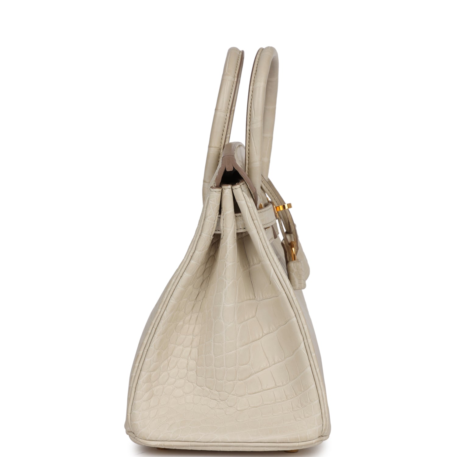 Hermes Birkin Beton Matte Alligator Hardware Handbag Gold Travel Bag