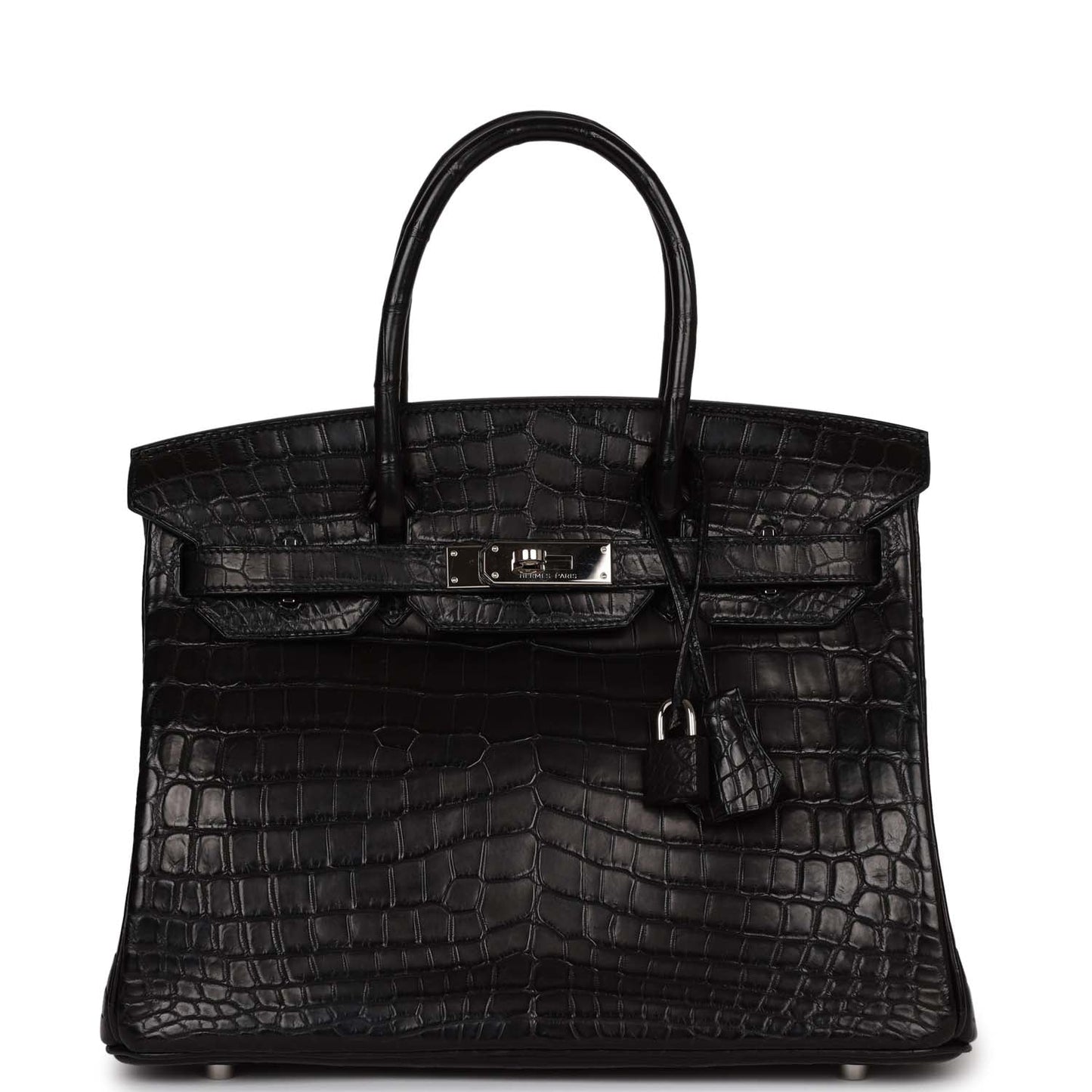 Hermes Birkin Matte Niloticus Crocodile Palladium Hardware Handbag Black Travel Bag