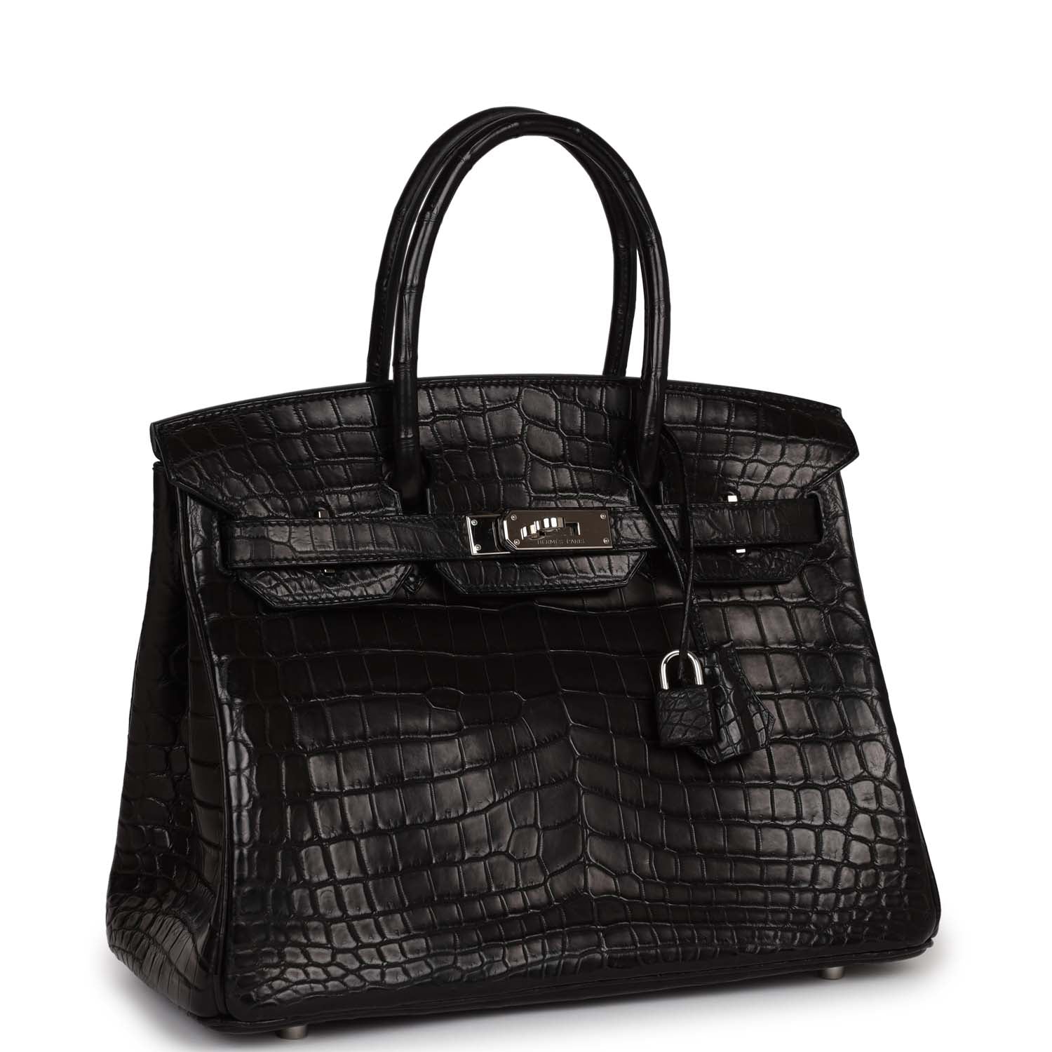 Hermes Top Quality Luxury Birkin Cm Matte Niloticus Black Travel Bag