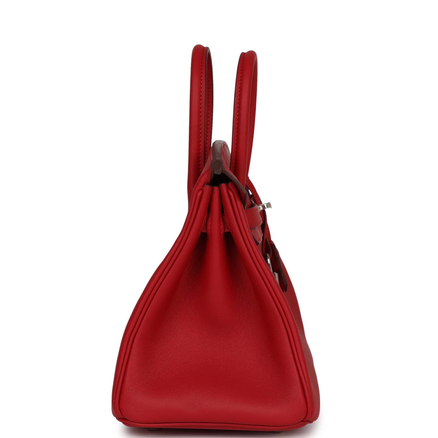 Hermes Birkin Rouge Piment Swift Palladium Hardware Handbag Travel Bag