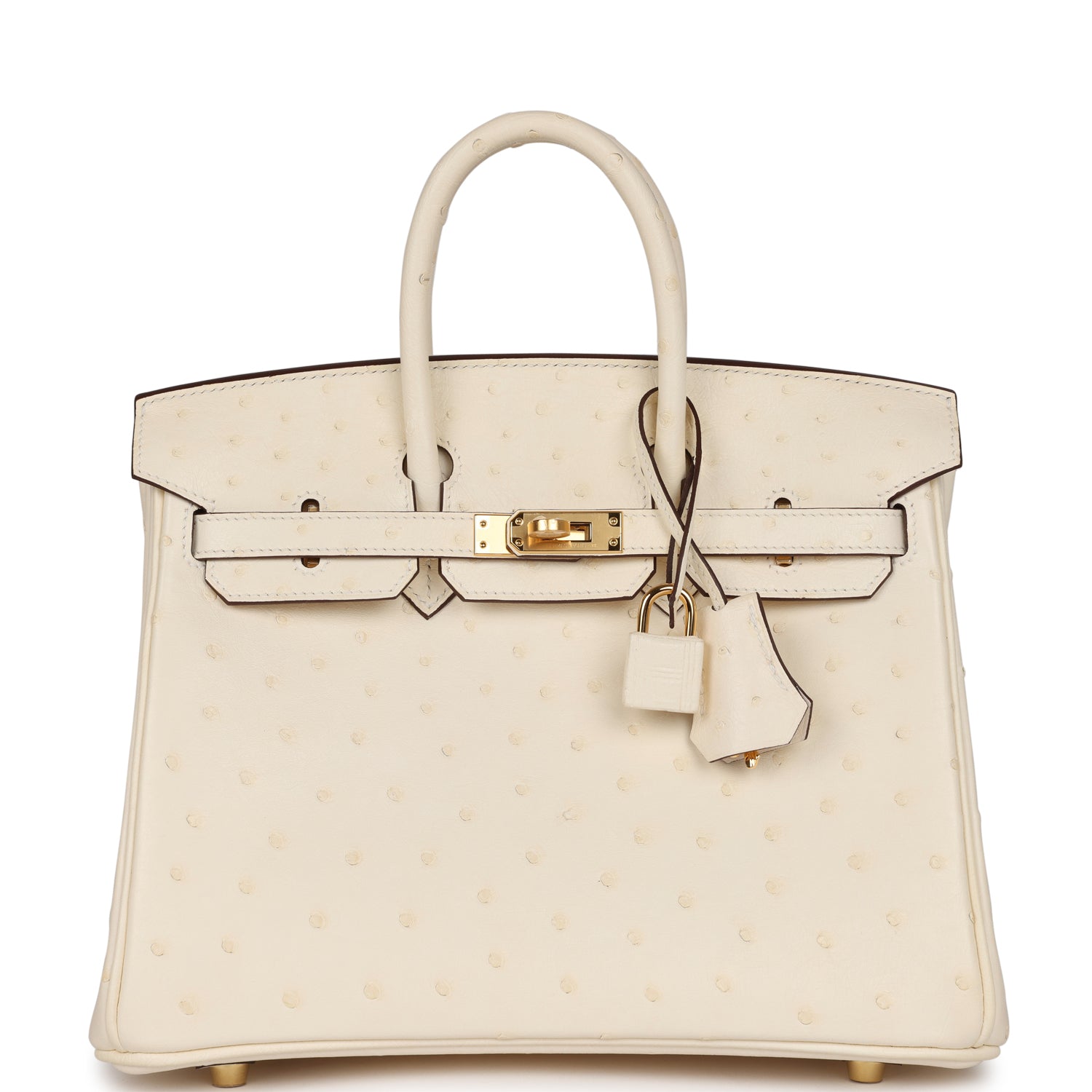 Hermes Birkin Nata Ostrich Hardware Handbag Gold Travel Bag