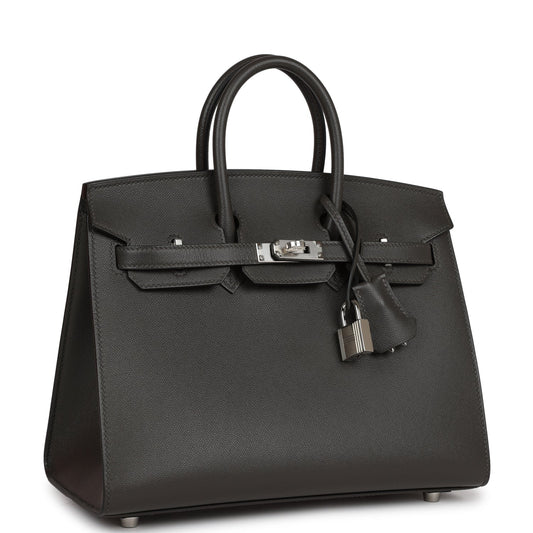 Hermes Birkin Sellier Gris Meyer Madame Palladium Hardware Handbag Travel Bag