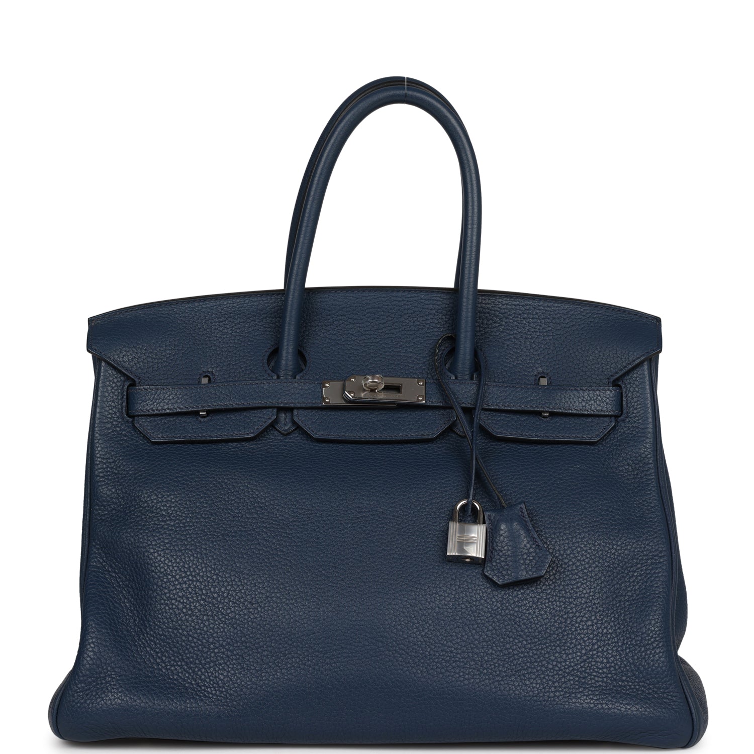 Hermes Birkin Bleu De Prusse Clemence Palladium Hardware Handbag Travel Bag
