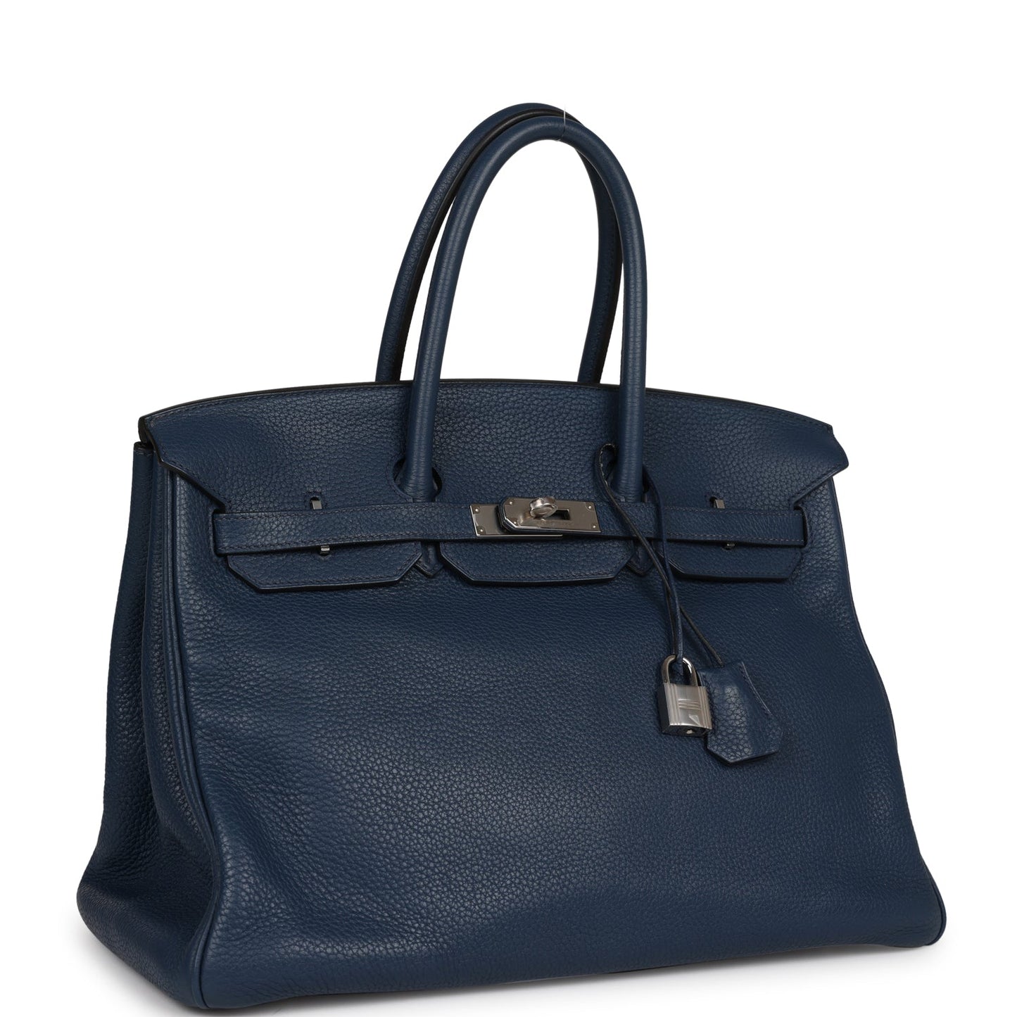 Hermes Birkin Bleu De Prusse Clemence Palladium Hardware Handbag Travel Bag