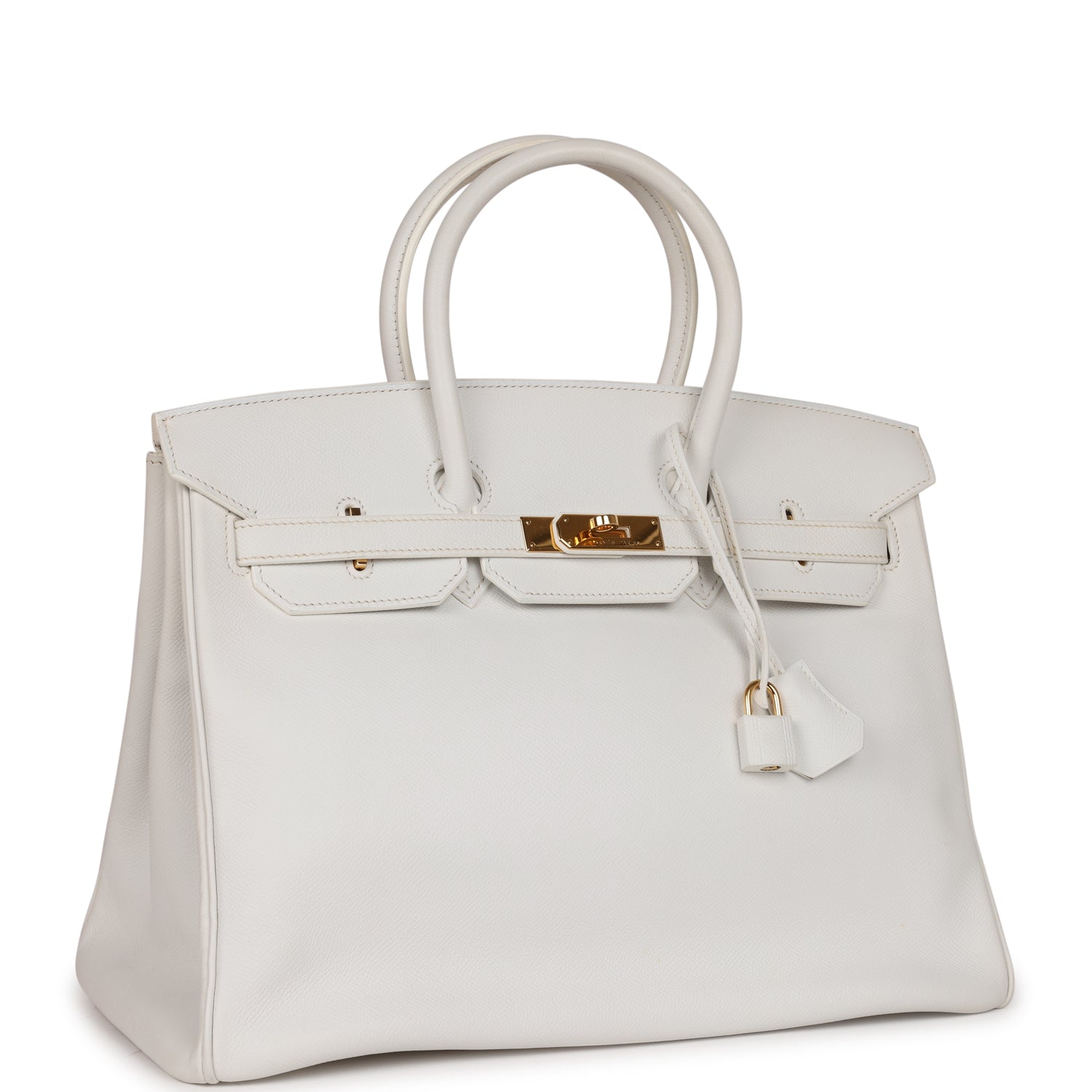 Hermes Birkin Epsom Hardware Handbag White Gold Travel Bag