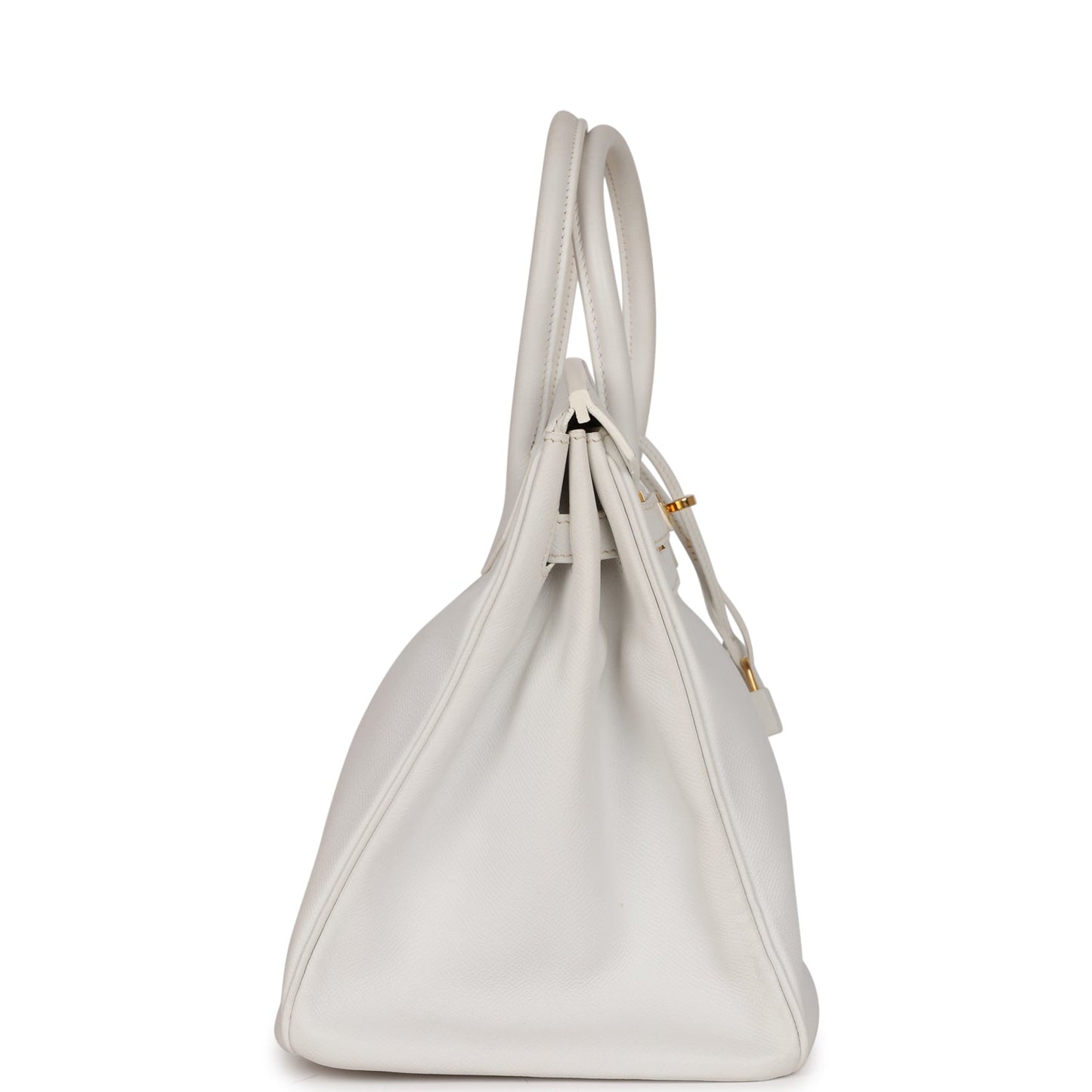 Hermes Top Quality Luxury Birkin Epsom Hardware Handbag White Gold Travel Bag