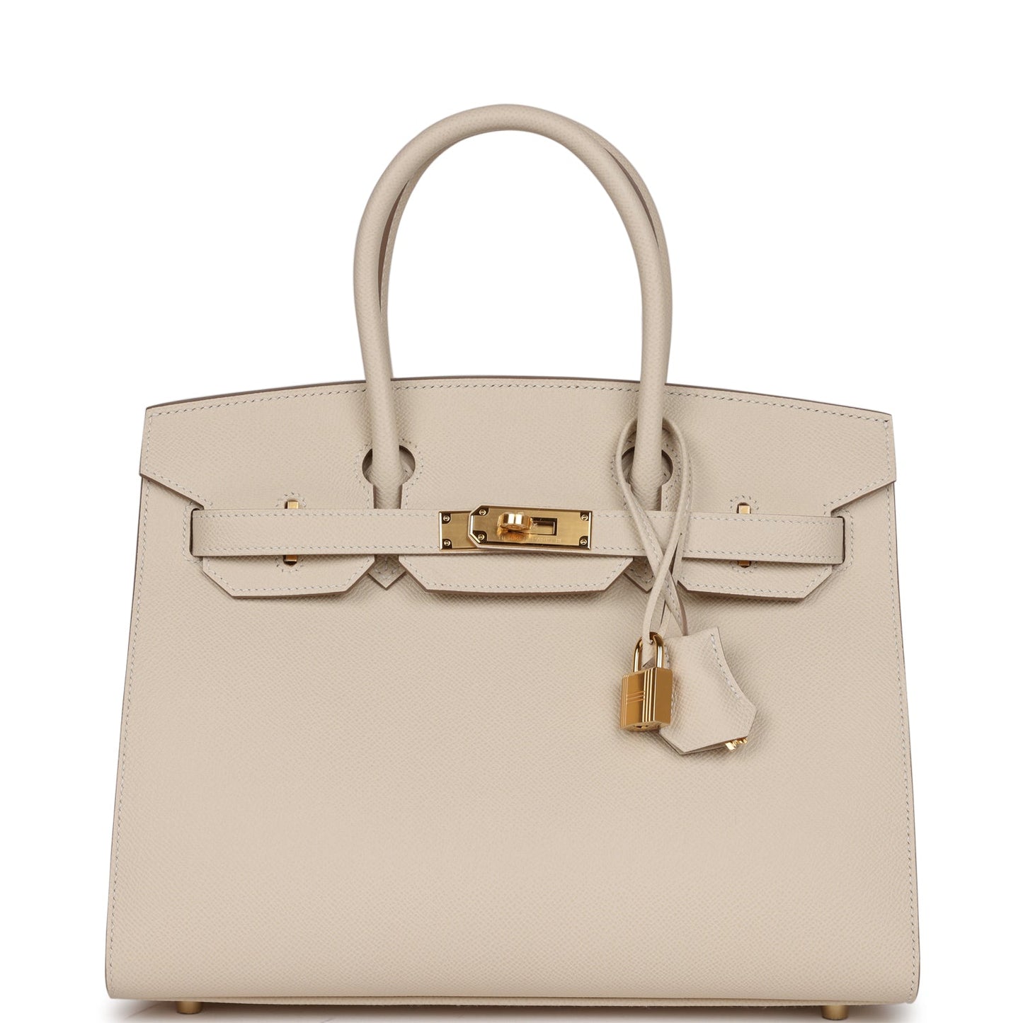 Hermes Birkin Sellier Craie Epsom Hardware Handbag Gold Travel Bag