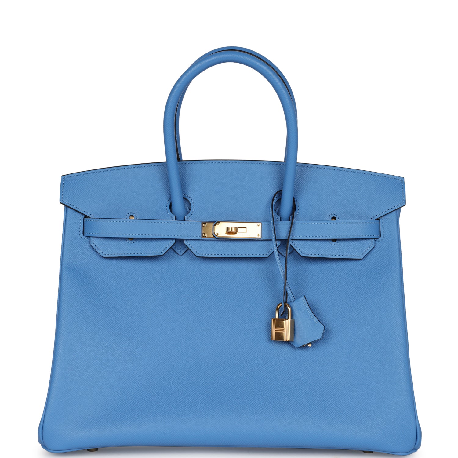 Hermes Birkin Bleu Paradise Epsom Hardware Handbag Gold Travel Bag