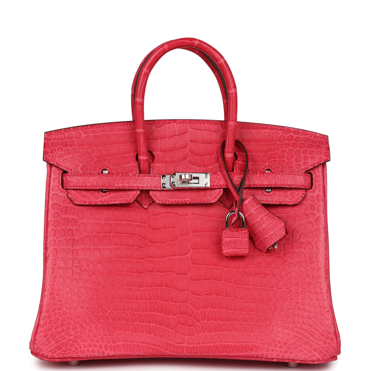 Hermes Birkin Rose Extreme Matte Porosus Crocodile Palladium Hardware Travel Bag
