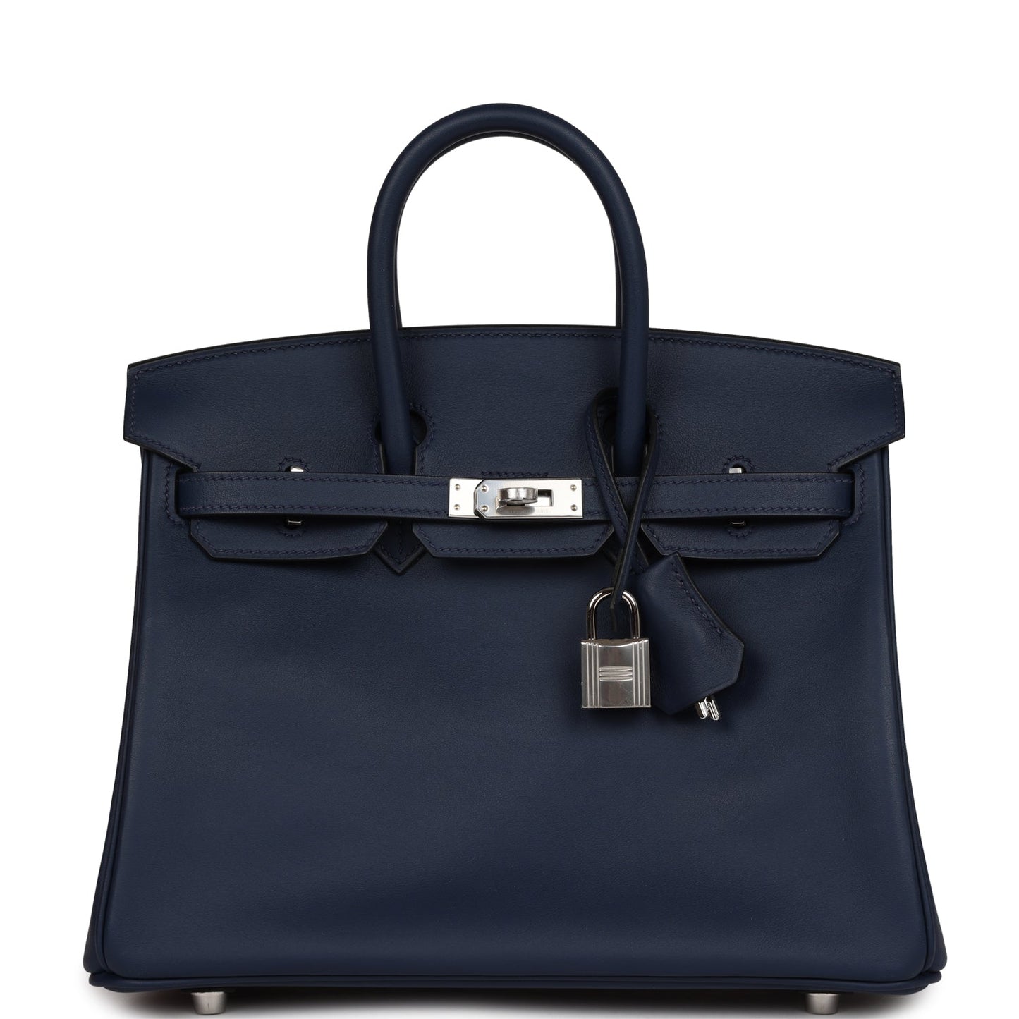 Hermes Birkin Bleu Swift Palladium Hardware Handbag Navy Travel Bag