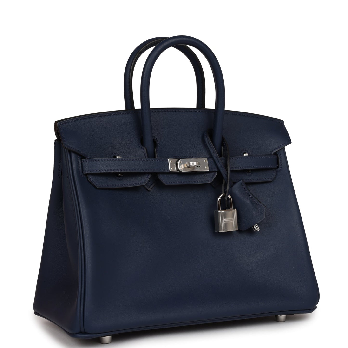 Hermes Birkin Bleu Swift Palladium Hardware Handbag Navy Travel Bag