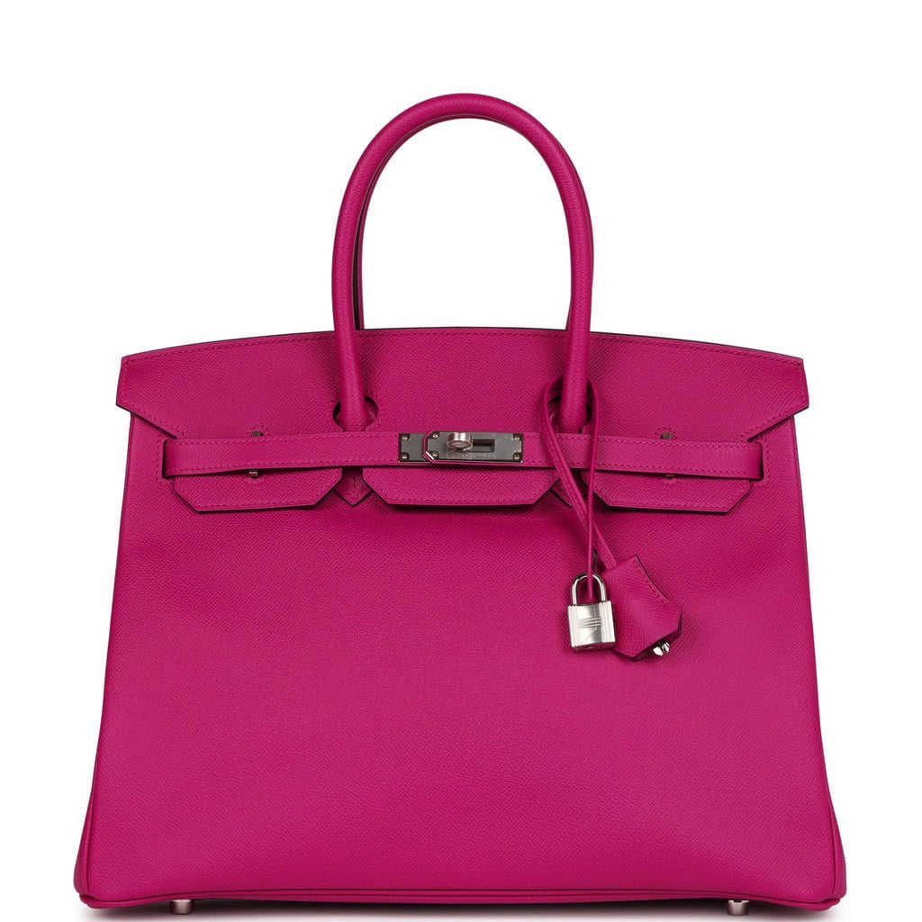 Hermes Birkin Rose Pourpre Epsom Palladium Hardware Handbag Travel Bag