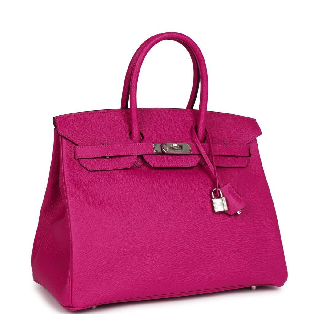 Hermes Birkin Rose Pourpre Epsom Palladium Hardware Handbag Travel Bag
