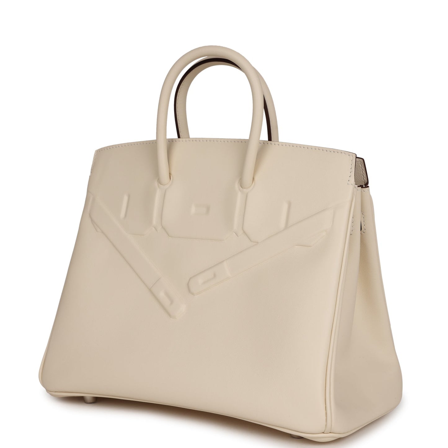 Hermes Luxury Birkin Shadow Nata Swift Palladium Hardware Travel Bag