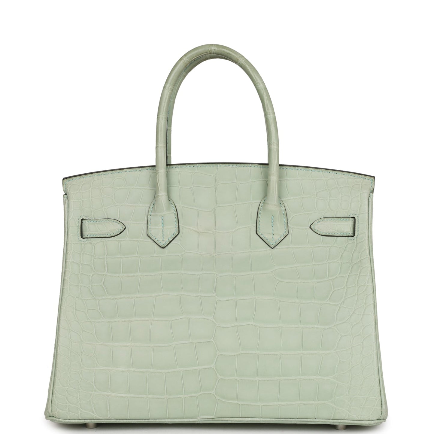 Hermes Top Quality Luxury Birkin Vert D'Eau Matte Travel Bag