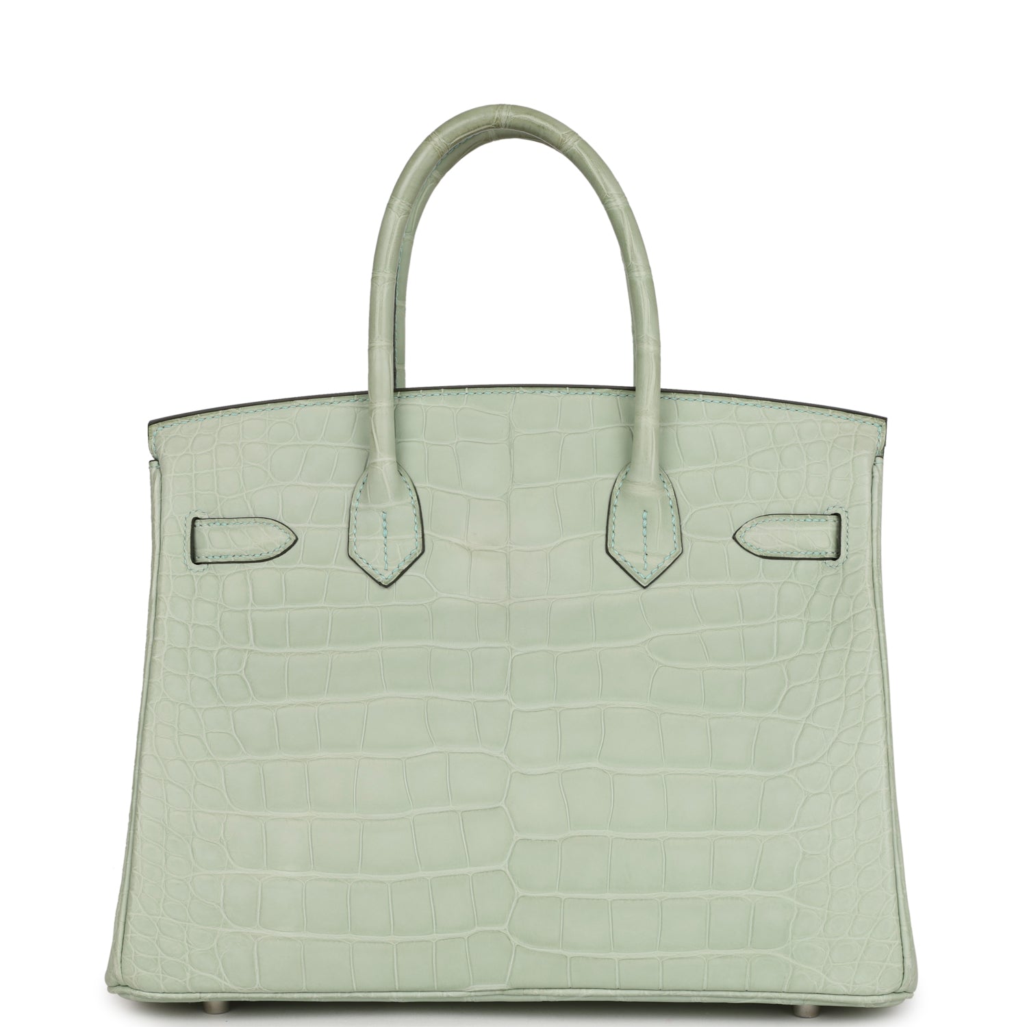 Hermes Top Quality Luxury Birkin Vert D'Eau Matte Travel Bag