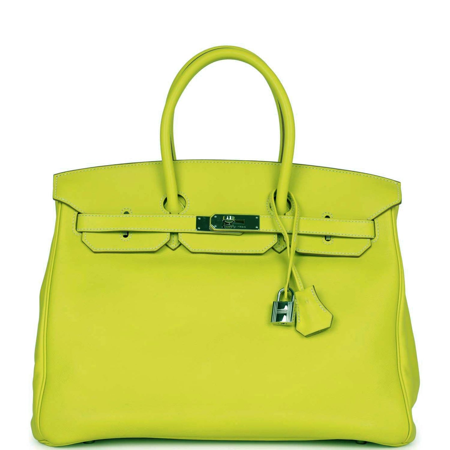 Hermes Birkin Kiwi Swift Palladium Hardware Handbag Travel Bag