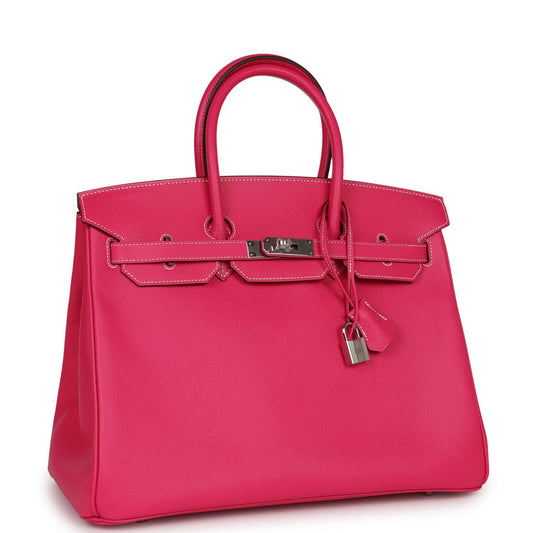Hermes Birkin Rose Tyrien Epsom Palladium Hardware Handbag Travel Bag