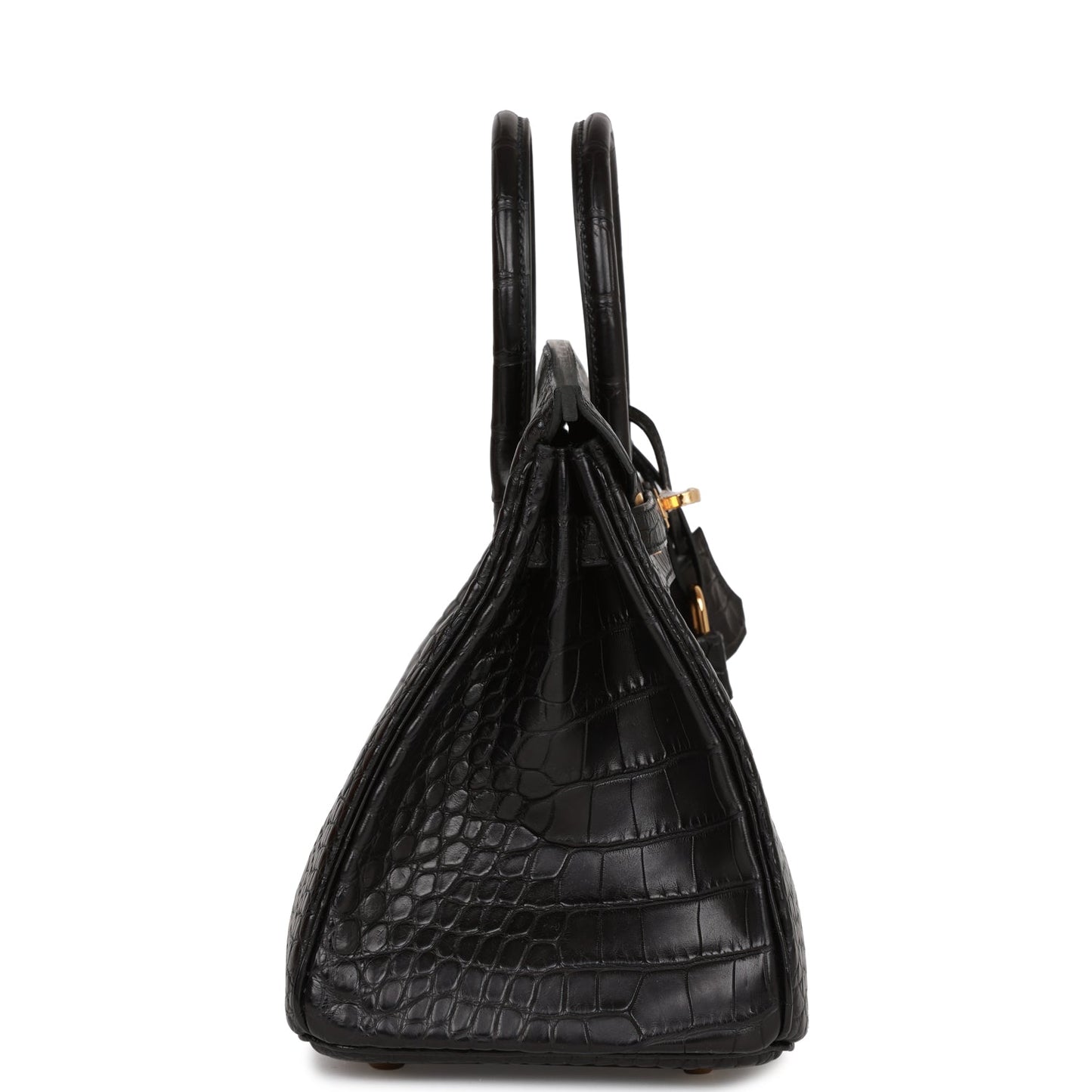 Hermes Birkin Matte Alligator Hardware Handbag Black Gold Travel Bag Hardware 1