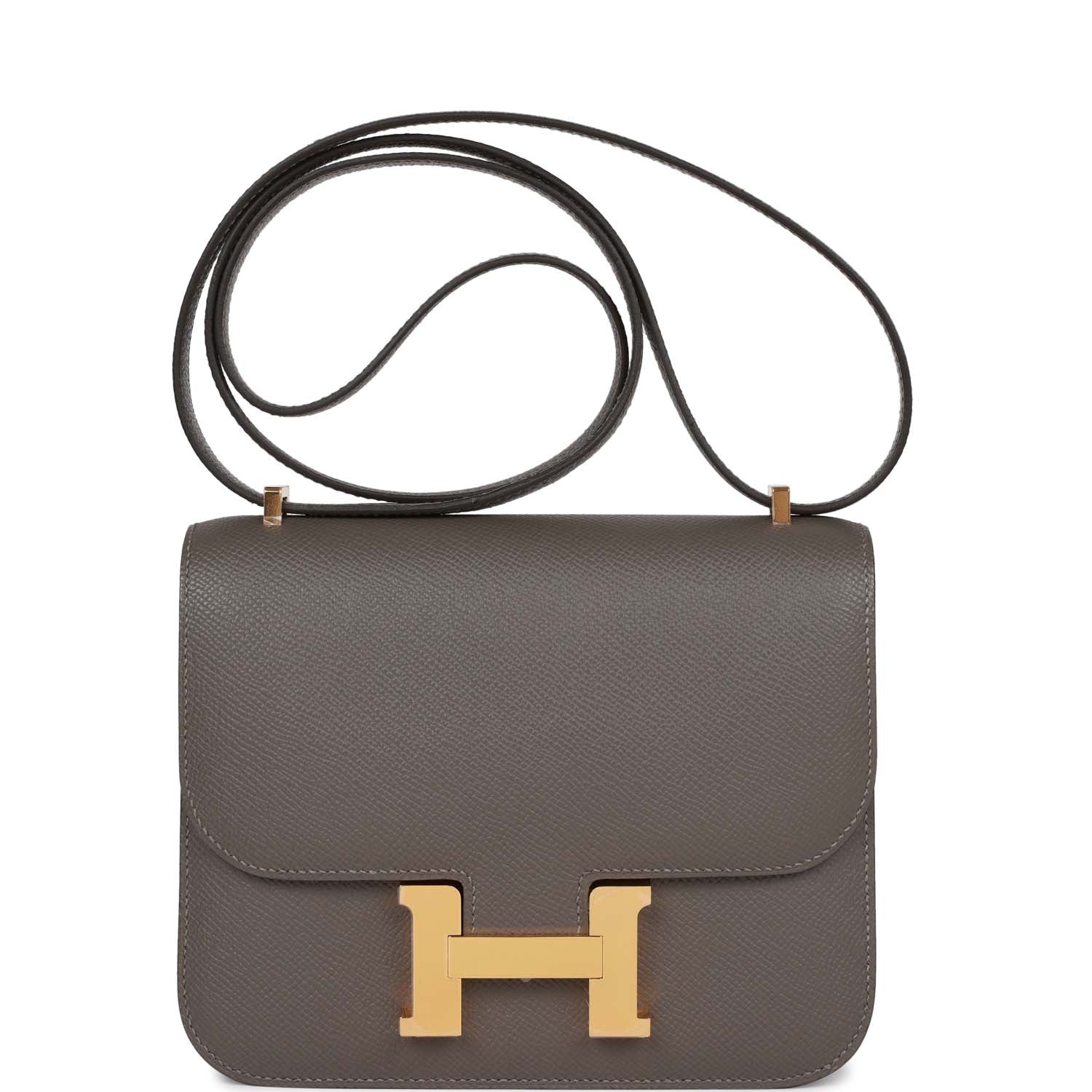 Hermes Constance Gris Meyer Epsom Hardware Handbag Gold Travel Bag
